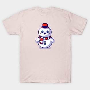 Cute Snowman Cartoon T-Shirt